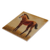 Schattige Bay Quarter paardenveulen Tegeltje (Zijkant)