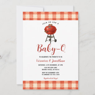 Schattige BBQ Baby Shower Achtertuin Grill Rode Gi Kaart