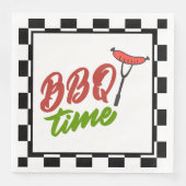 schattige BBQ Time word art Servet (Voorkant)