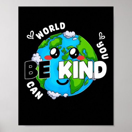 Schattige Be Kind Earth Anti Pesten Unity Day Draa Poster (Voorkant)