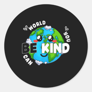 Schattige Be Kind Earth Anti Pesten Unity Day Draa Ronde Sticker