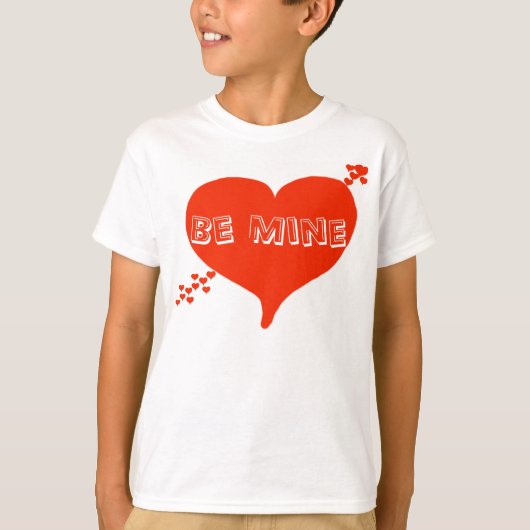 Schattige Be Mine Red Hearts Valentijn T-shirt (Voorkant)