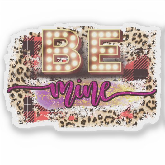 Schattige Be Mine Valentijnsticker Sticker (Voorkant)