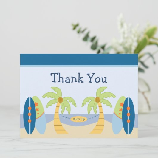 Schattige "Beach Baby"-Shower - Hartelijk dank voo Bedankkaart (Staand voorkant)