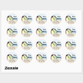 Schattige Beach Ball adreslabel Ronde Sticker (Vel)