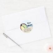Schattige Beach Ball adreslabel Ronde Sticker (Envelop)