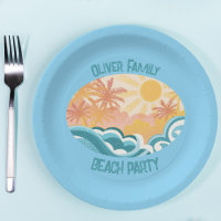 Schattige Beach Waves Sunshine Blue Surfer Party