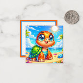 Schattige Beach zee Turtle Bericht toevoegen Notitiekaartje (Voorkant / Achterkant in situ)