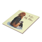 schattige beagelpupil en muzikale hondtegel tegeltje (Zijkant)