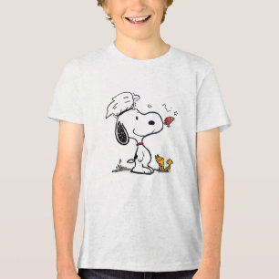 Schattige Beagle Astronaut Cartoon Illustratie Tri-Blend Shirt