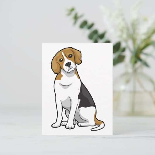 Schattige beagle briefkaart (Staand voorkant)