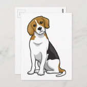 Schattige beagle briefkaart (Voorkant / Achterkant)