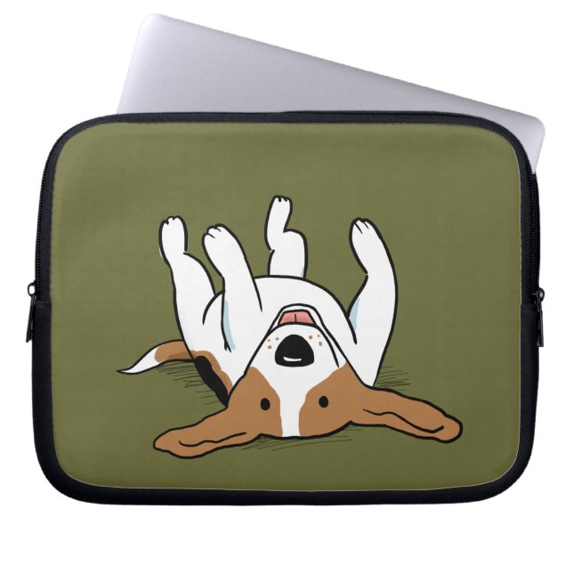 Schattige Beagle Cartoon Hond Laptop Sleeve (Voorkant)
