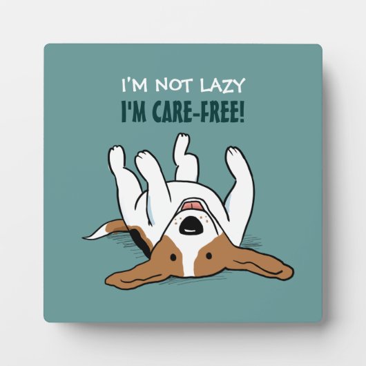 Schattige Beagle Cartoon Hond met Aangepaste Tekst Fotoplaat (Voorkant)