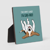 Schattige Beagle Cartoon Hond met Aangepaste Tekst Fotoplaat (Voorkant)