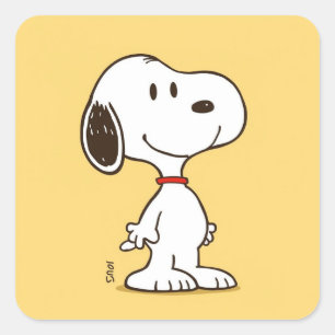 Schattige Beagle Cartoon Karakter Illustratie Vierkante Sticker