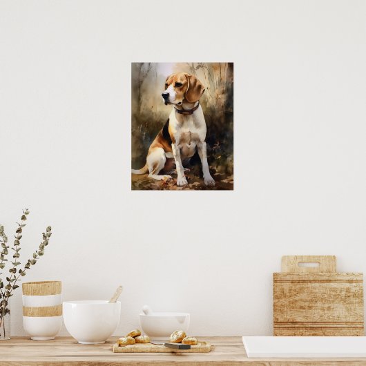 Schattige Beagle Dog Art Print Poster (Keuken)