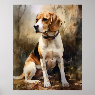 Schattige Beagle Dog Art Print Poster