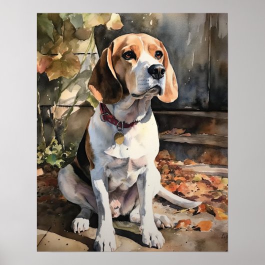 Schattige Beagle Dog Art Print Poster (Voorkant)