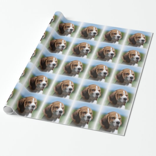 Schattige Beagle Dog Cadeaupapier (Uitgerold)