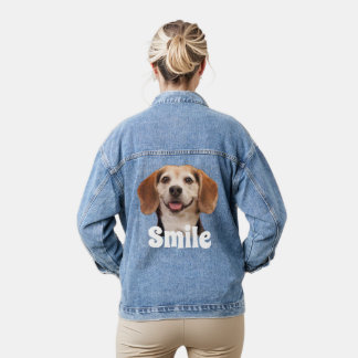 Schattige Beagle Dog Face Smile Modern Denim Jacket