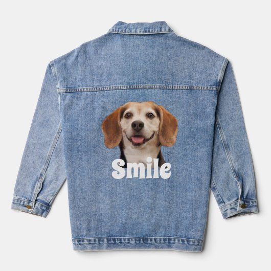 Schattige Beagle Dog Face Smile Modern Denim Jacket (Achterkant)