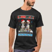 Schattige Beagle Dog Rendier Kerst Lelijk Xmas Zwe T-shirt (Voorkant)