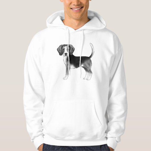 Schattige "Beagle Dog"-tekening in zwart-wit Hoodie (Voorkant)