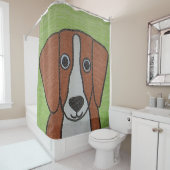 Schattige Beagle douchegordijn (In situ)