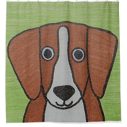 Schattige Beagle douchegordijn (Voorkant)