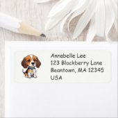 Schattige Beagle Etiket (Insitu)
