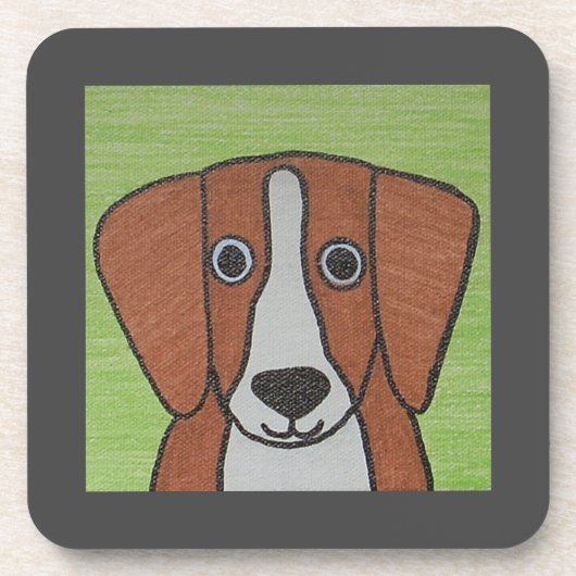 Schattige Beagle Hard Plastic Onderzetter (Voorkant)