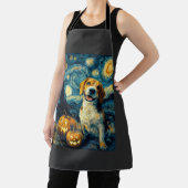 Schattige beagle Hond Halloween Jack O Lantern Pom Schort (Insitu)