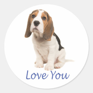 Schattige Beagle Hond Liefhebber Mist Jou Puppy Li Ronde Sticker