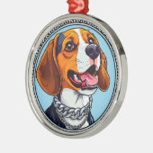 Schattige beagle hond metalen ornament (Links)