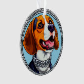 Schattige beagle hond ornament (voorkant)