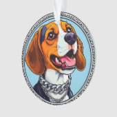 Schattige beagle hond ornament (voorkant)
