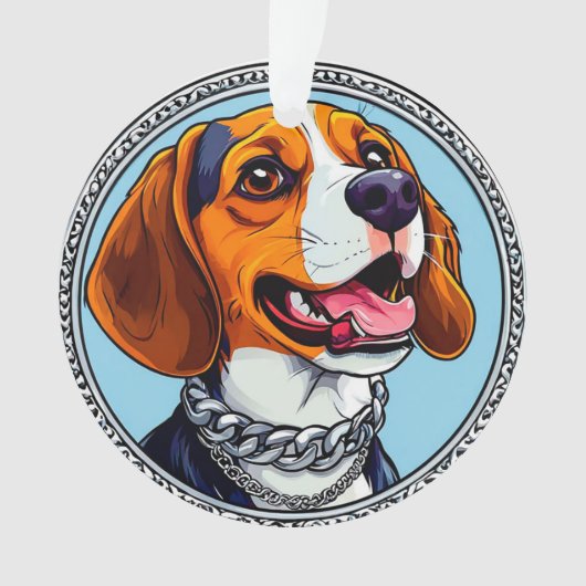 Schattige beagle hond ornament (voorkant)