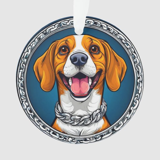 Schattige Beagle hond Ornament (voorkant)