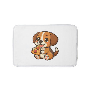 Schattige beagle hond pizza pizza liefhebbers cart badmat