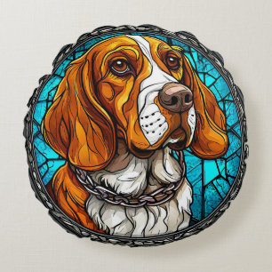 Schattige Beagle hond Rond Kussen