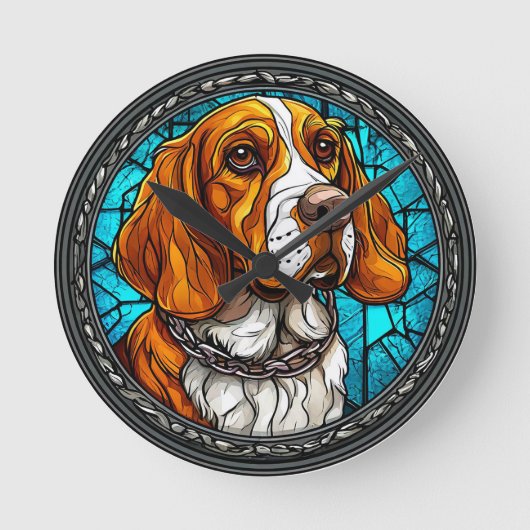 Schattige Beagle hond Ronde Klok (Voorkant)