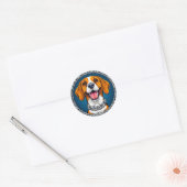 Schattige Beagle hond Ronde Sticker (Envelop)