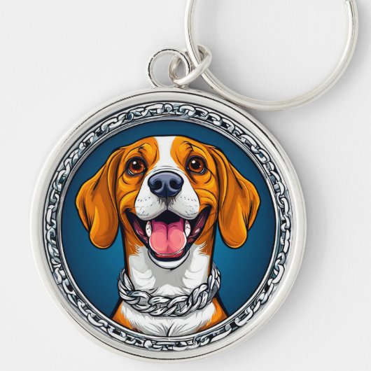 Schattige Beagle hond Sleutelhanger (Voorkant)
