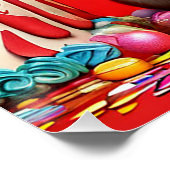 Schattige Beagle hond viert verjaardag Perfect Poster (Hoek)