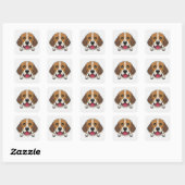 Schattige beagle hondenkop vierkante sticker (Vel)