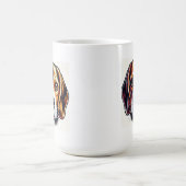 Schattige Beagle hondenportret met levendige kleur Koffiemok (Center)