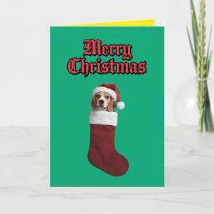 Schattige Beagle Kerstvakantie Feestdagen Kaart