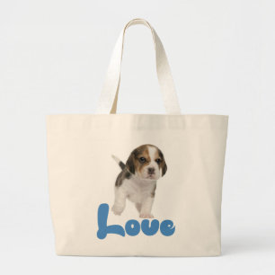 Schattige Beagle liefhebber cadeau puppy hond Grote Tote Bag