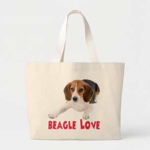 Schattige Beagle liefhebber cadeau puppy hond Grote Tote Bag